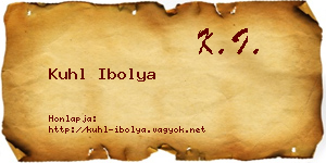 Kuhl Ibolya névjegykártya